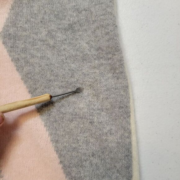 Diversity Vintage Women's Argyle Turtleneck Sweater Lambswool Angora - Picture 9 of 12